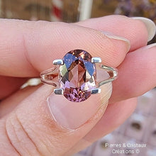 Cargar imagen en el visor de la galería, Tourmaline rose sur bague en argent
